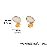 1 Pair Elegant Simple Style Geometric Inlay Copper Resin Turquoise 18k Gold Plated Ear Studs main image 3