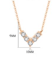 Simple Style V Shape Sterling Silver Polishing Plating Inlay Zircon Necklace main image 2