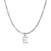 Fashion Letter Stainless Steel Plating Inlay Artificial Diamond Pendant Necklace 1 Piece sku image 5
