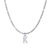 Fashion Letter Stainless Steel Plating Inlay Artificial Diamond Pendant Necklace 1 Piece sku image 11