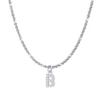 Moda Letra Acero Inoxidable Enchapado Embutido Diamante Artificial Collar Colgante 1 Pieza sku image 2