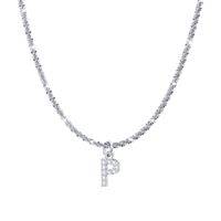 Moda Letra Acero Inoxidable Enchapado Embutido Diamante Artificial Collar Colgante 1 Pieza sku image 16