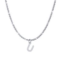 Moda Letra Acero Inoxidable Enchapado Embutido Diamante Artificial Collar Colgante 1 Pieza sku image 21