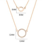 Simple Style Round Sterling Silver Plating Inlay Zircon Double Layer Necklaces main image 2