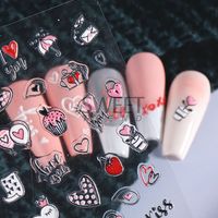 Valentine's Day Retro Sweet Cartoon Heart Shape Rose Pvc Nail Decoration Accessories 1 Piece main image 4