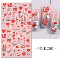 Valentine's Day Retro Sweet Cartoon Heart Shape Rose Pvc Nail Decoration Accessories 1 Piece sku image 5