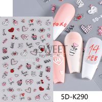 Valentine's Day Retro Sweet Cartoon Heart Shape Rose Pvc Nail Decoration Accessories 1 Piece sku image 1