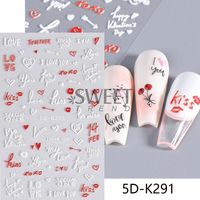 Valentine's Day Retro Sweet Cartoon Heart Shape Rose Pvc Nail Decoration Accessories 1 Piece sku image 2