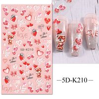 Valentine's Day Retro Sweet Cartoon Heart Shape Rose Pvc Nail Decoration Accessories 1 Piece sku image 7