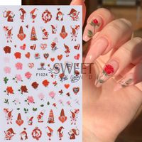 Valentine's Day Retro Sweet Simple Style Cartoon Heart Shape Rose Pvc Nail Decoration Accessories 1 Piece main image 5