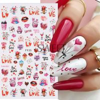 Valentine's Day Retro Sweet Simple Style Cartoon Heart Shape Rose Pvc Nail Decoration Accessories 1 Piece main image 1