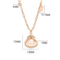 Beach Simple Style Starfish Shell Sterling Silver Plating Inlay Pearl Zircon Pendant Necklace main image 2