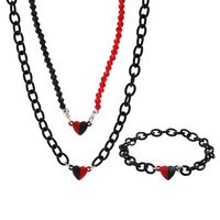 Simple Style Classic Style Irregular Heart Shape Iron Inlay Crystal Women's Jewelry Set main image 5