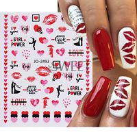 Valentine's Day Retro Sweet Simple Style Heart Shape Rose Flower Pvc Nail Decoration Accessories 1 Piece main image 4