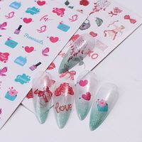 Valentine's Day Retro Sweet Simple Style Heart Shape Rose Flower Pvc Nail Decoration Accessories 1 Piece main image 3