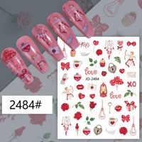 Valentine's Day Retro Sweet Simple Style Heart Shape Rose Flower Pvc Nail Decoration Accessories 1 Piece sku image 3