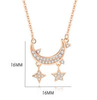 Simple Style Star Moon Sterling Silver Polishing Plating Inlay Zircon Pendant Necklace main image 2