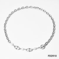 304 Stainless Steel Freshwater Pearl 16K Gold Plated White Gold Plated Gold Plated IG Style Simple Style Classic Style Polishing Plating Solid Color Bracelets Necklace sku image 3