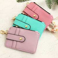 Women's Solid Color Pu Leather Zipper Card Holders main image 5