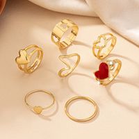 Cute Commute Korean Style Heart Shape Alloy Hollow Out Women's Rings main image 3