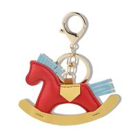 Cartoon Style Horse Pu Leather Unisex Keychain sku image 3