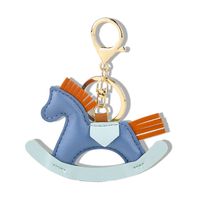 Cartoon Style Horse Pu Leather Unisex Keychain sku image 4