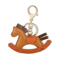 Cartoon Style Horse Pu Leather Unisex Keychain sku image 6
