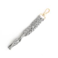 Bohemian Solid Color Cotton Knitting Tassel Bag Pendant Keychain sku image 1