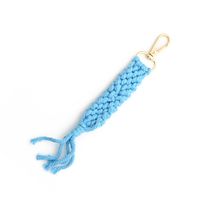 Bohemian Solid Color Cotton Knitting Tassel Bag Pendant Keychain sku image 3