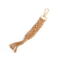 Bohemian Solid Color Cotton Knitting Tassel Bag Pendant Keychain sku image 11