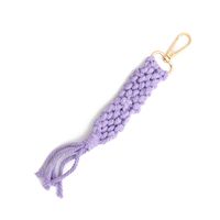 Bohemian Solid Color Cotton Knitting Tassel Bag Pendant Keychain sku image 12