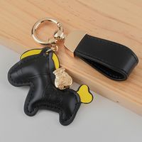 Cartoon Style Horse Pu Leather Unisex Keychain sku image 14