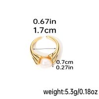 Casual Elegant Solid Color Copper Plating Inlay Freshwater Pearl 18k Gold Plated Silver Plated Rings main image 2