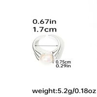 Casual Elegant Solid Color Copper Plating Inlay Freshwater Pearl 18k Gold Plated Silver Plated Rings sku image 2