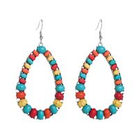 1 Pair Ethnic Style Bohemian Geometric Inlay Alloy Turquoise Drop Earrings main image 7