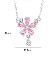 Ig Style Sweet Flower Sterling Silver Polishing Plating Inlay Zircon Pendant Necklace main image 2