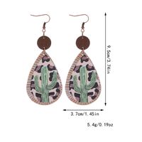 1 Pair Simple Style Classic Style Cactus Sunflower Cattle Patchwork Pu Leather Drop Earrings sku image 2