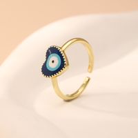 Casual Streetwear Eye Copper Plating Inlay Zircon Open Rings sku image 1