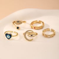 Casual Streetwear Eye Copper Plating Inlay Zircon Open Rings main image 6