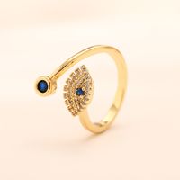 Casual Streetwear Eye Copper Plating Inlay Zircon Open Rings sku image 3