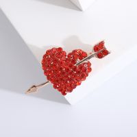 Ig Style Shiny Heart Shape Arrow Alloy Inlay Rhinestones Women's Brooches sku image 1
