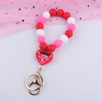 Cute Heart Shape Silica Gel Valentine's Day Women's Keychain sku image 1