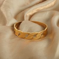 Casual Simple Style Solid Color Titanium Steel Criss Cross Plating 18k Gold Plated Bangle main image 5