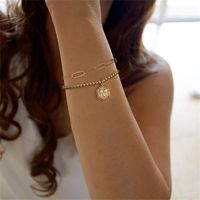 Copper Casual Classic Style Hexagon Letter Plating Bracelets main image 5