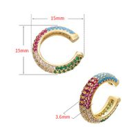 1 Piece Simple Style C Shape Plating Inlay Copper Zircon Gold Plated Earrings main image 2