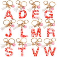 Romantic Simple Style Letter Resin Tassel Valentine's Day Bag Pendant Keychain main image 1