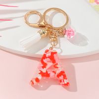 Romantic Simple Style Letter Resin Tassel Valentine's Day Bag Pendant Keychain sku image 1