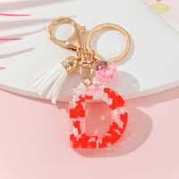 Romantic Simple Style Letter Resin Tassel Valentine's Day Bag Pendant Keychain sku image 2