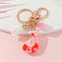 Romantic Simple Style Letter Resin Tassel Valentine's Day Bag Pendant Keychain sku image 5