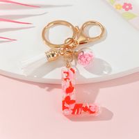 Romantic Simple Style Letter Resin Tassel Valentine's Day Bag Pendant Keychain sku image 6
